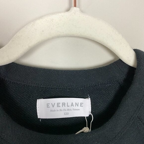 Everlane The Classic French Terry Crew Neck Sweatshirt Black Unisex XXS - Picture 4 of 8